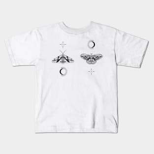 Moths with moon and sun Kids T-Shirt